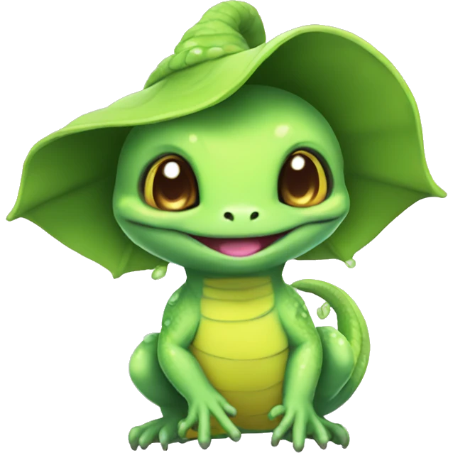 little kawaii cute fairy witch lizard emoji