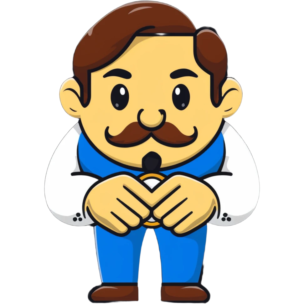 italian man Luigi Mangione with mustache wearing a large gold wedding band ring emoji
