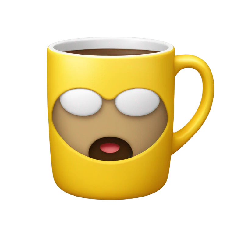 Coffee mug yellow emoji