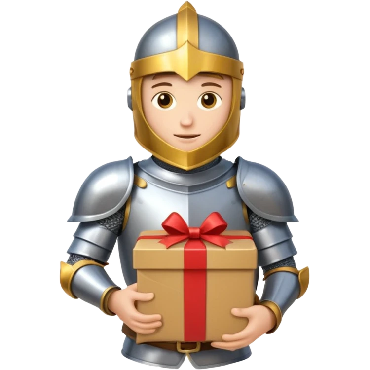 knight hold carton box gift emoji