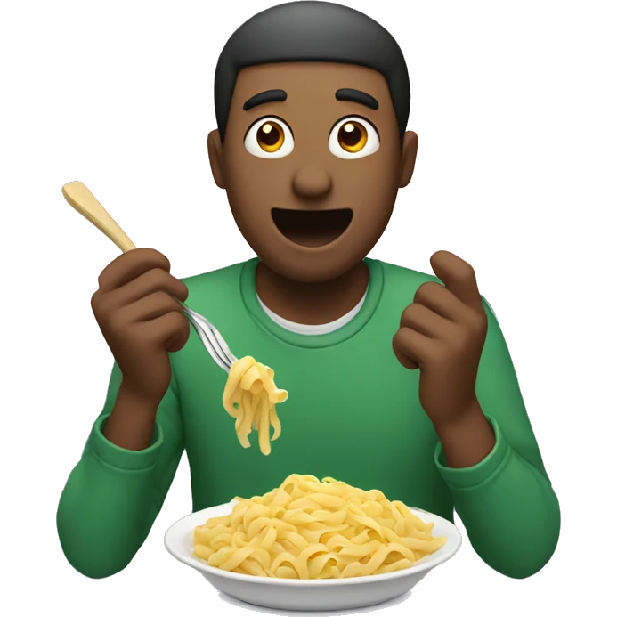 Guy eating pasta emoji