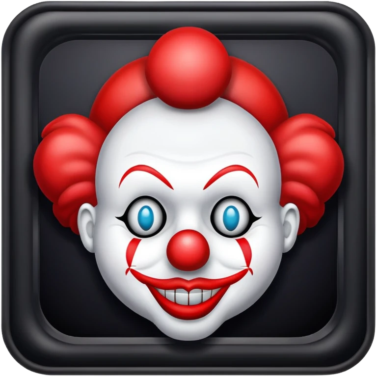 the frame is red, in the middle of the frame the word Clown is written in large red letters emoji