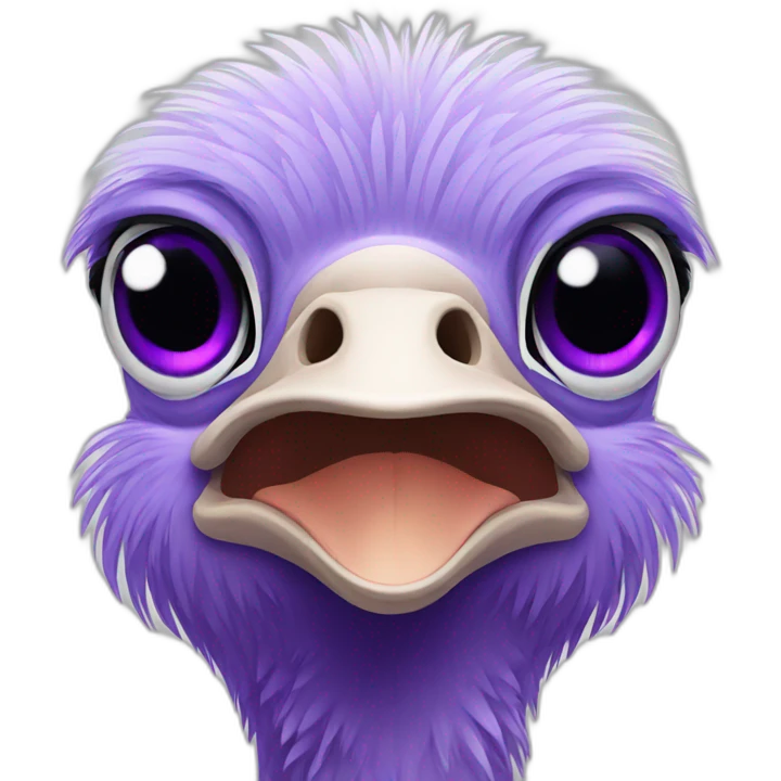 Ostrich purple emoji