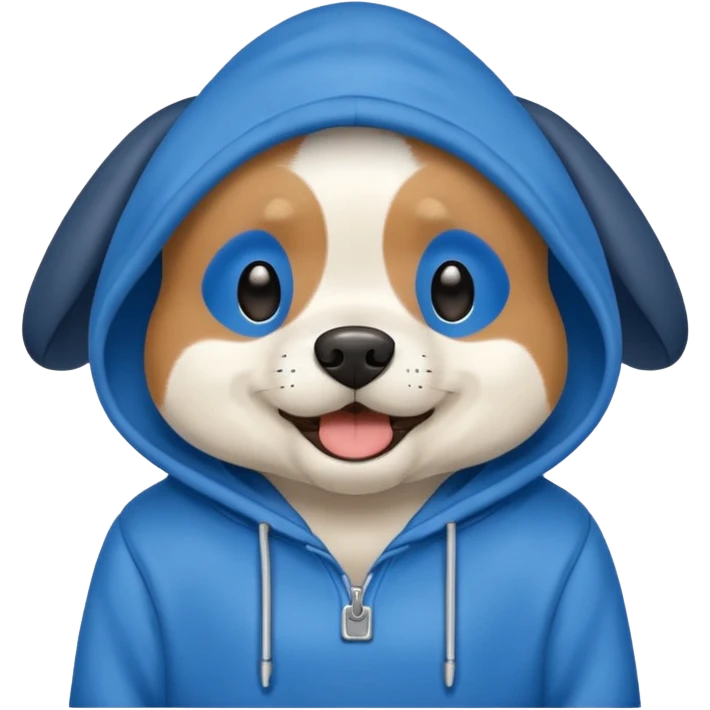 Dog wearing a hoodie emoji