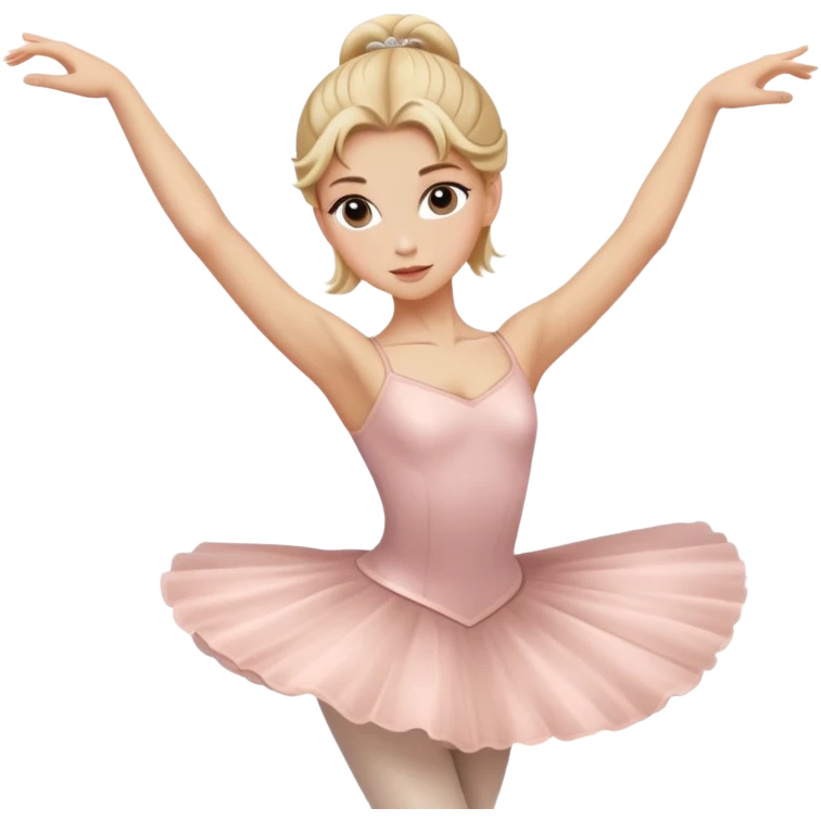 female ballet dancer, blond hair, elegant pose, no pink color emoji