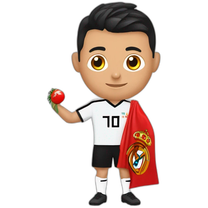 Cristiano Ronaldo avec le drapeaux les l Albanie sur les mains emoji