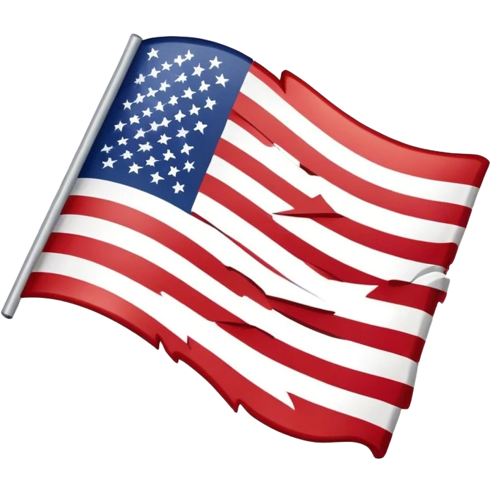 Torn up american flag emoji