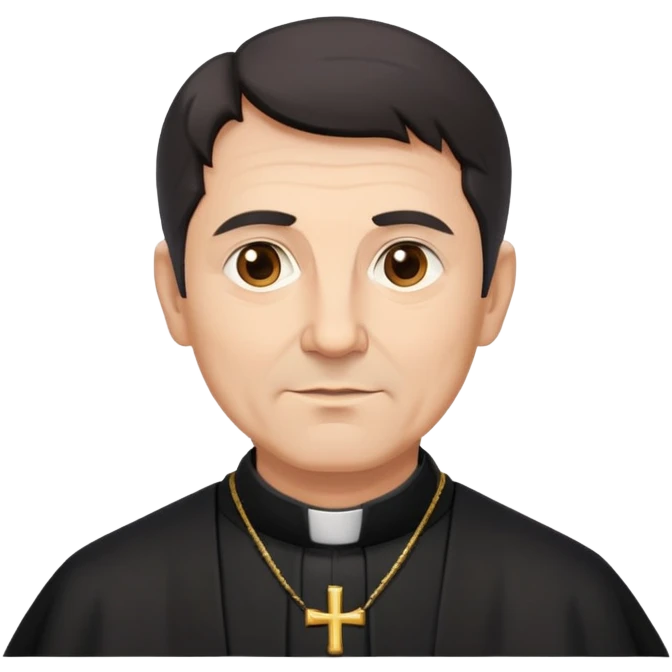 priest with dark hair, middle-aged man in his 50s emoji