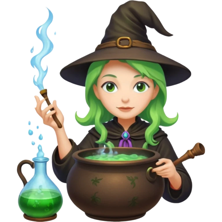 green witch cooking potion emoji