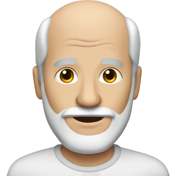 grey haired balding man with beard emoji