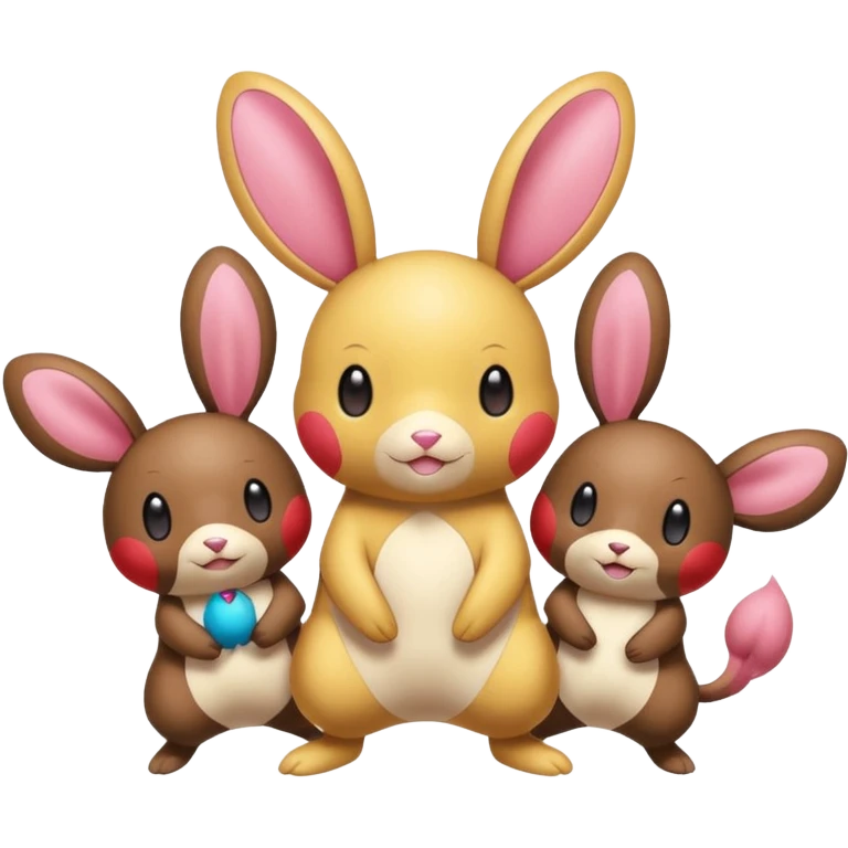 Dedenne-Plusle-Minun-Buneary-Bunnelby-fusion emoji