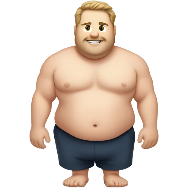 fat white guy shirtless doing push ups emoji