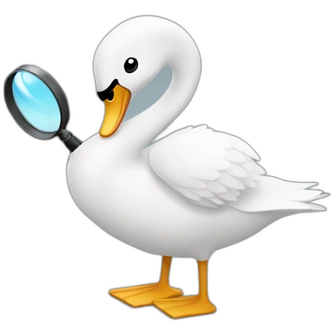 Swan with magnifying glass emoji