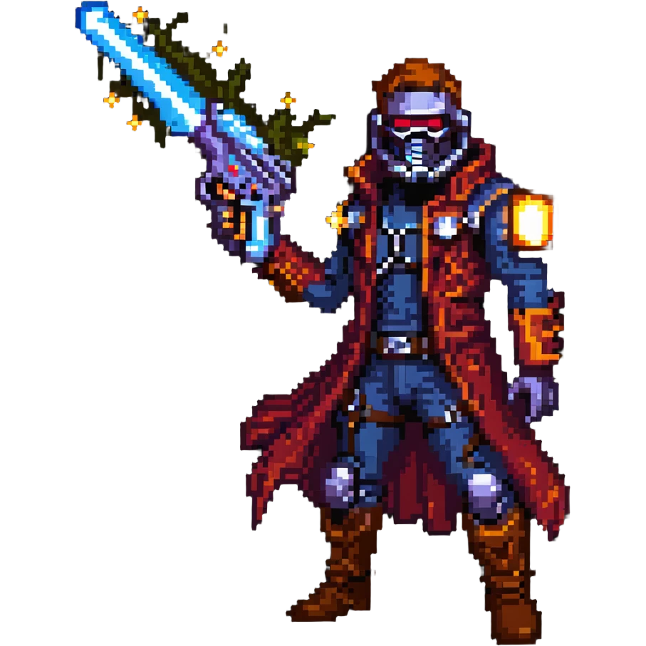 Detailed Star-Lord element gun with glowing effects emoji