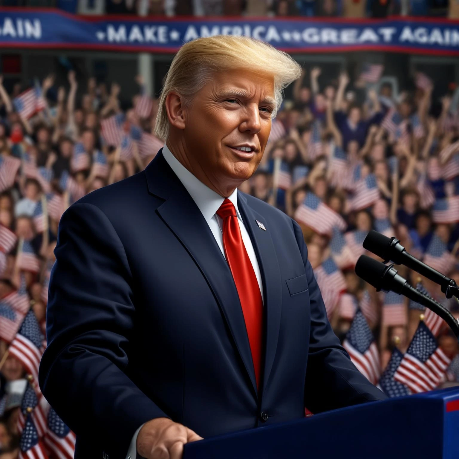 Donald Trump speaking at a rally emoji