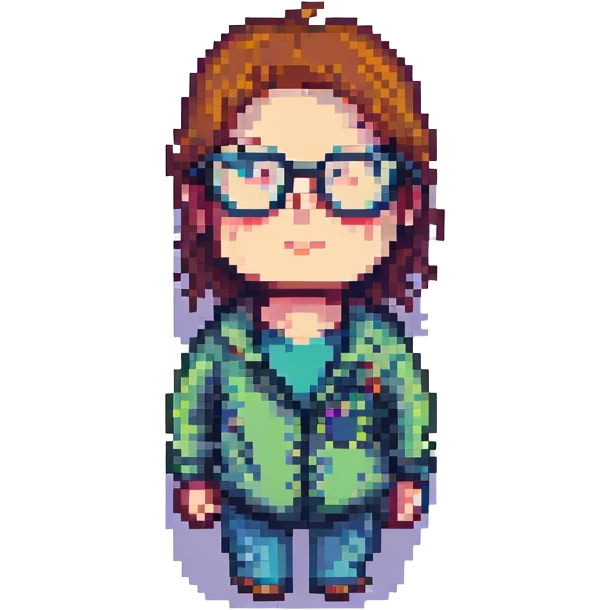 a smart person, pixel art style emoji
