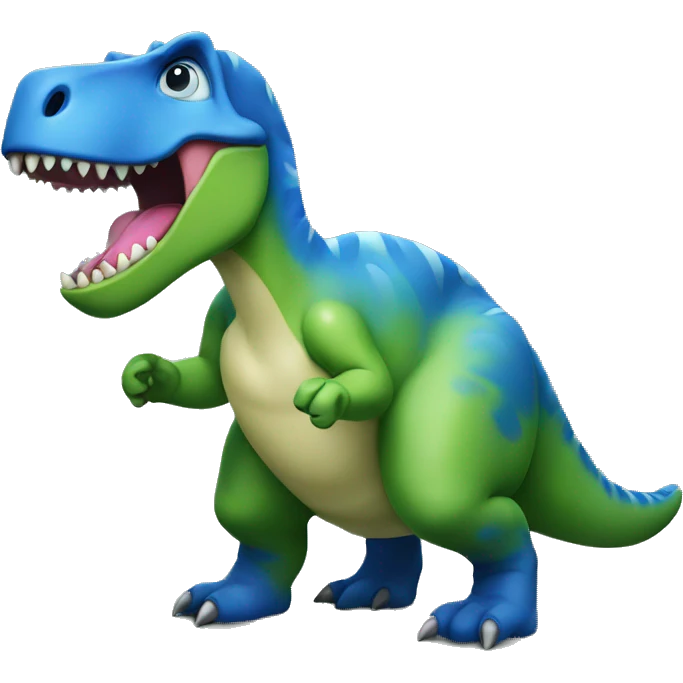 a dinosaur eating blueber emoji