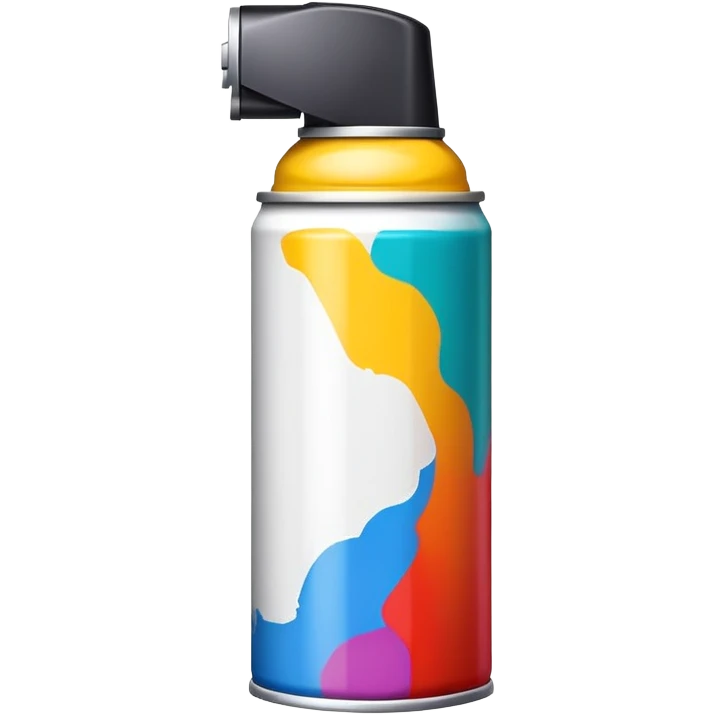 Minimalist multicolored spray paint can, clean simple design with a few distinct color blocks rather than swirls, modern and sleek emoji