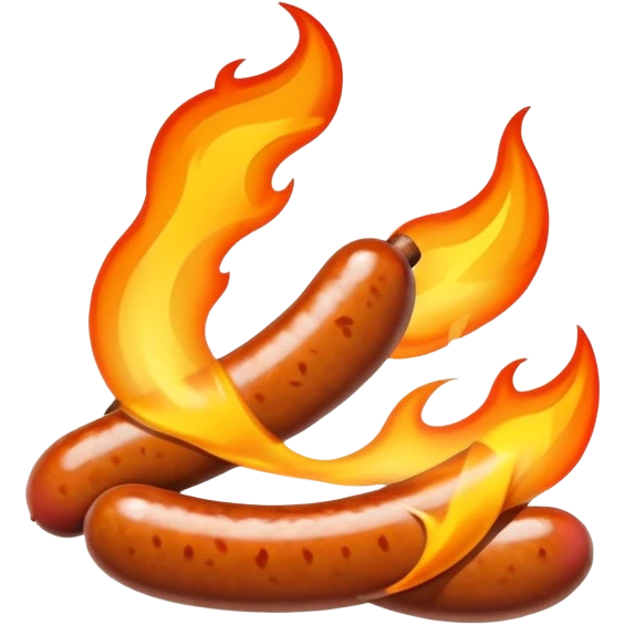 sausage with flame coming out of the top emoji