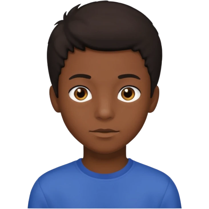 teen black boy with medium 4B hair and dark brown eyes  emoji