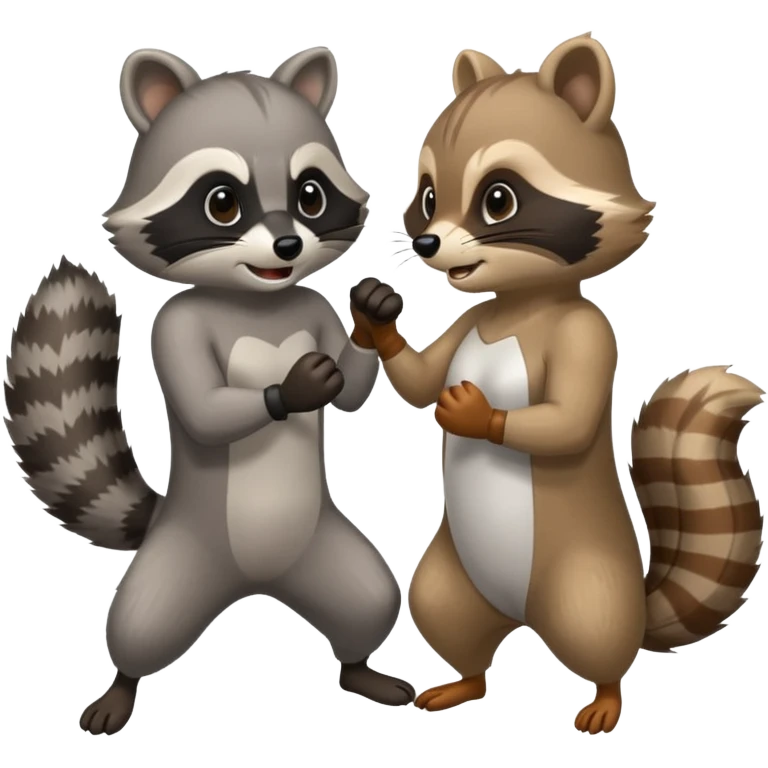 Raccoon punching a squirrel emoji