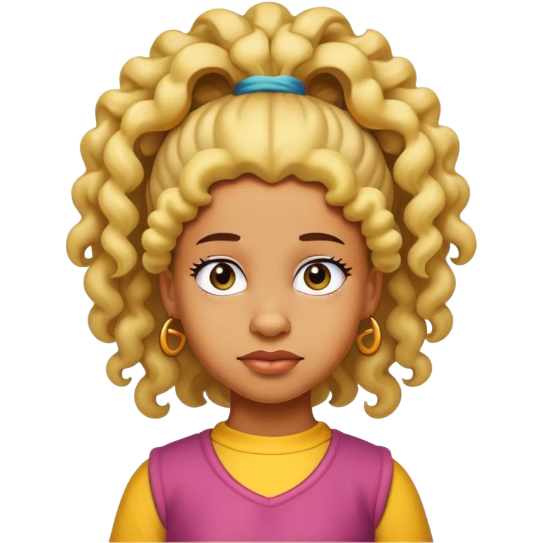 Make lisa simpson as african american with big curly ponytail as a kid emoji