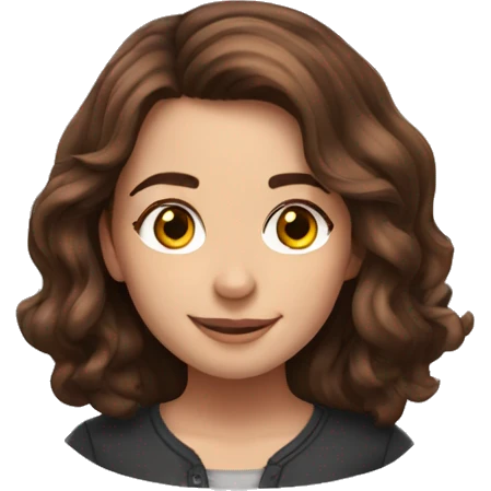a pretty girl with medium brown hair read Harry Potter  emoji