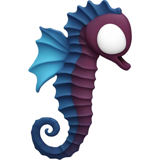 seahorse (burgundy and dark blue) emoji