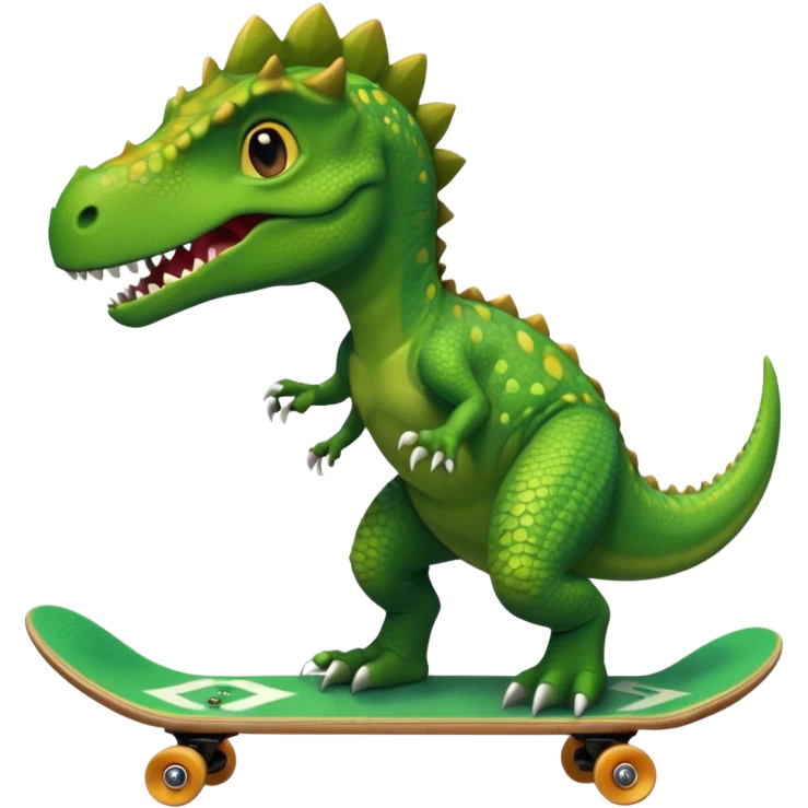 Dinosaur on a skateboard emoji