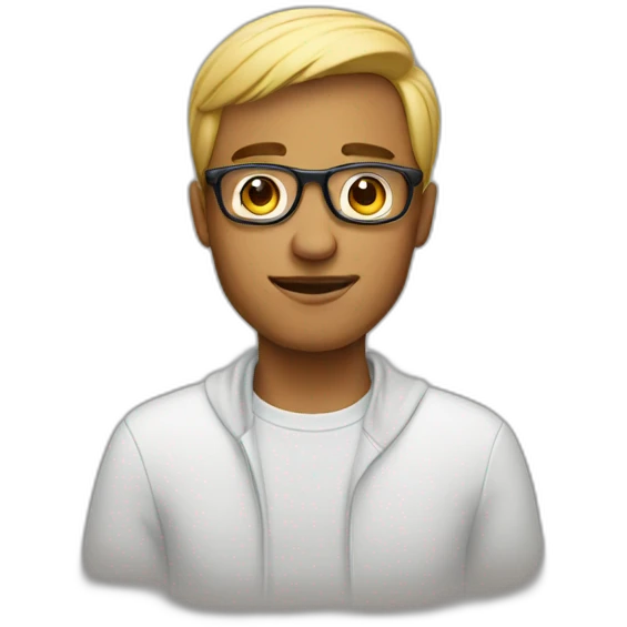 a guy using apple glasses emoji
