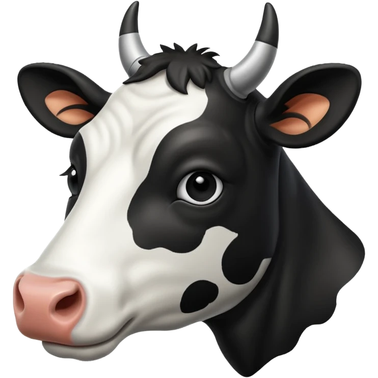 BLACK ADN WHITE COW HEAD emoji