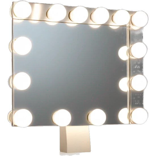 Hollywood light up square vanity mirror emoji