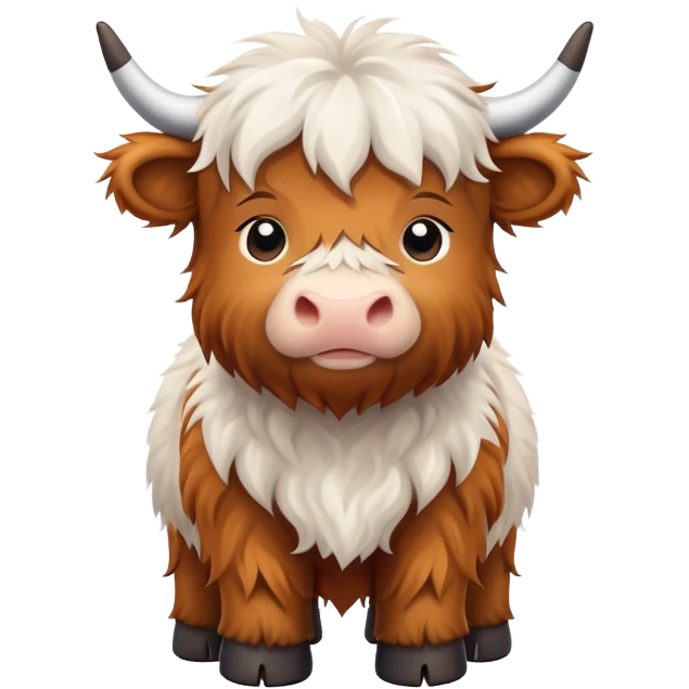 Cute Fluffy Highland cow baby emoji