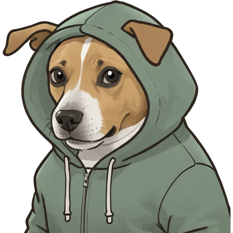 Dog wearing a hoodie  emoji