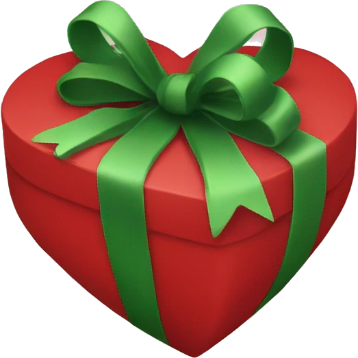christmas present in a heart shape emoji
