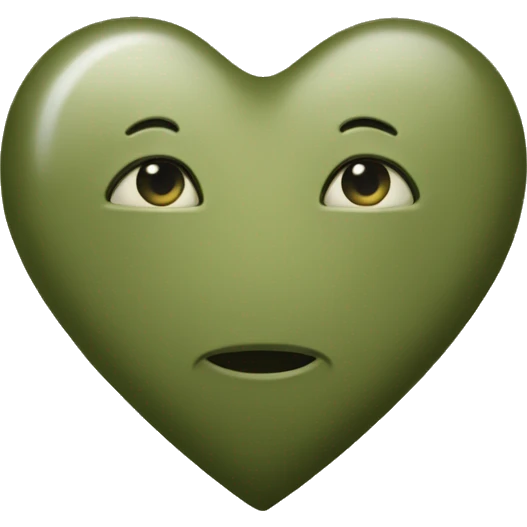 olive green heart emoji