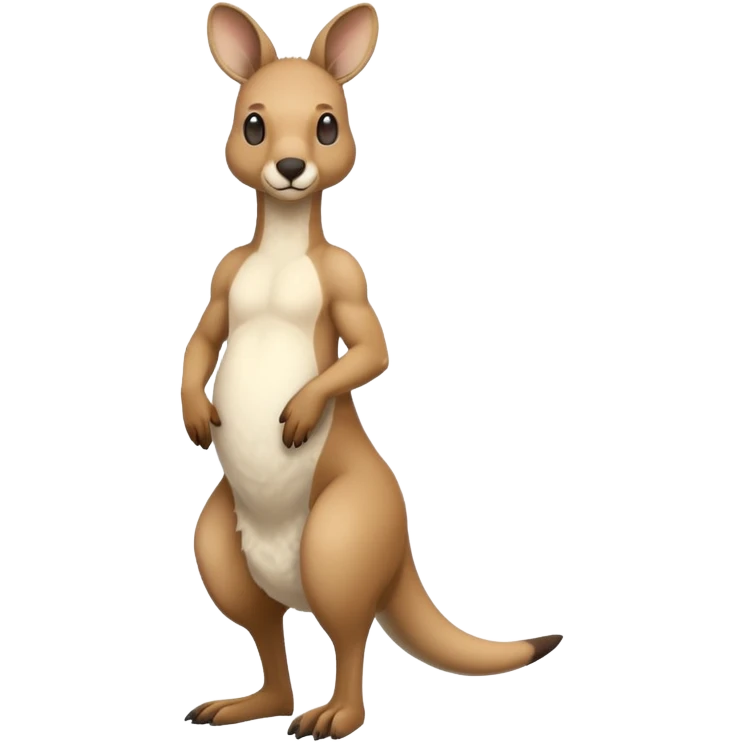 Plain white kangaroo with nothing on the kangaroo emoji