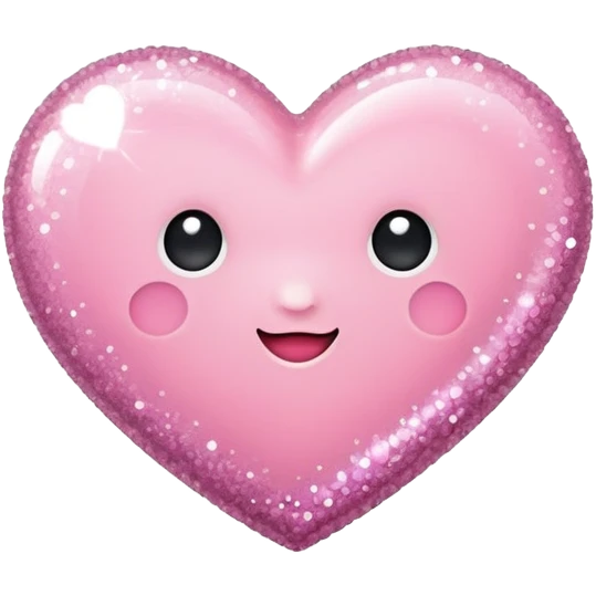 Baby pink love heart with sparkles  emoji