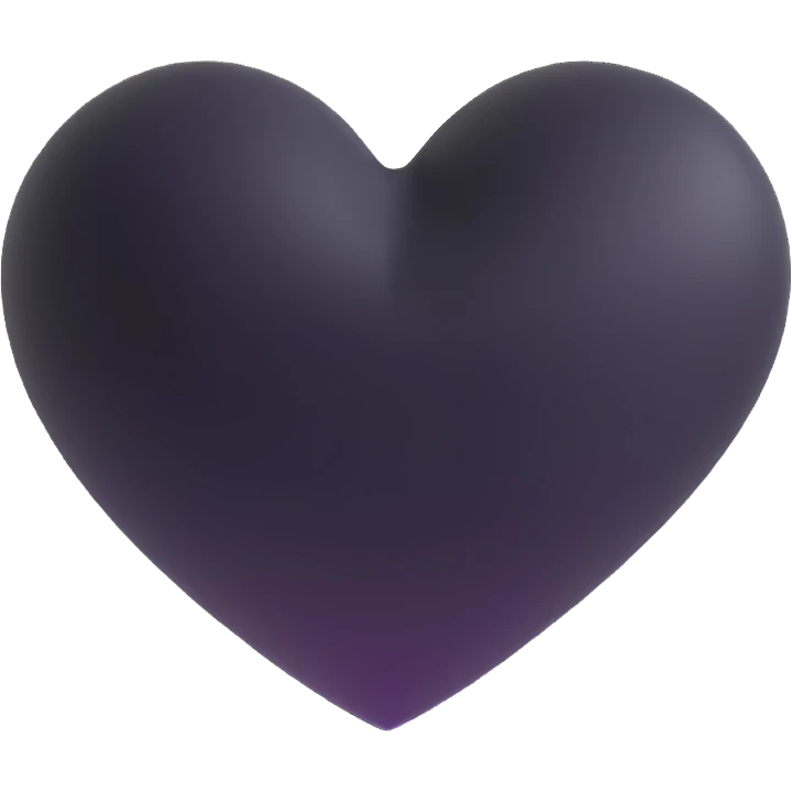 black goth heart emoji