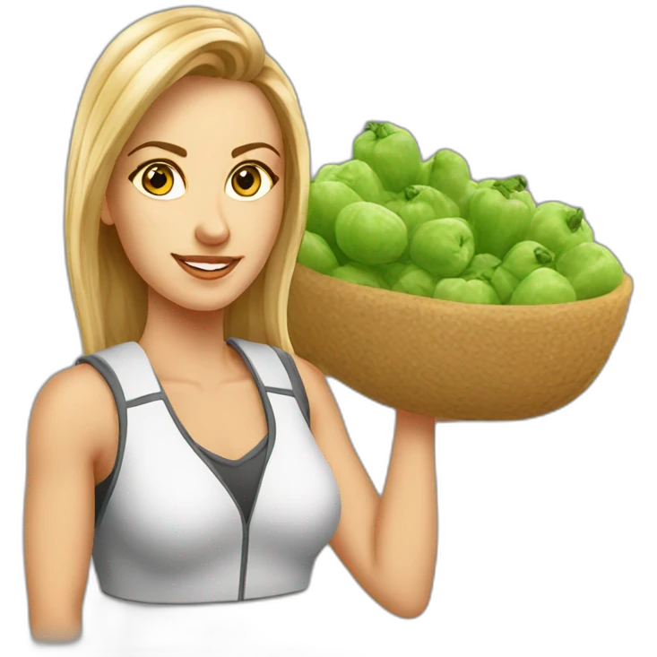 lady sport boss cartoon, in grain industry, who works a lot, Nina emoji