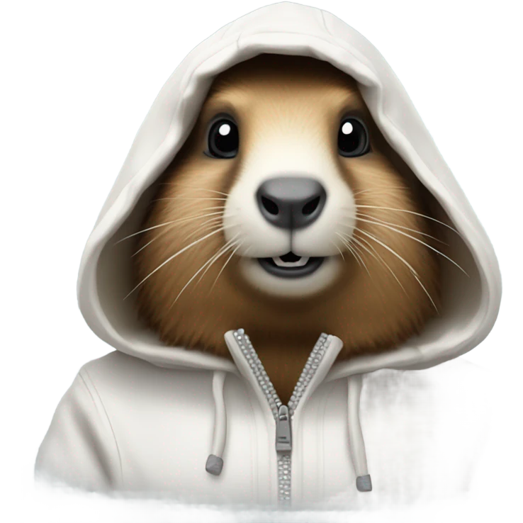marmot wearing white hoodie  emoji
