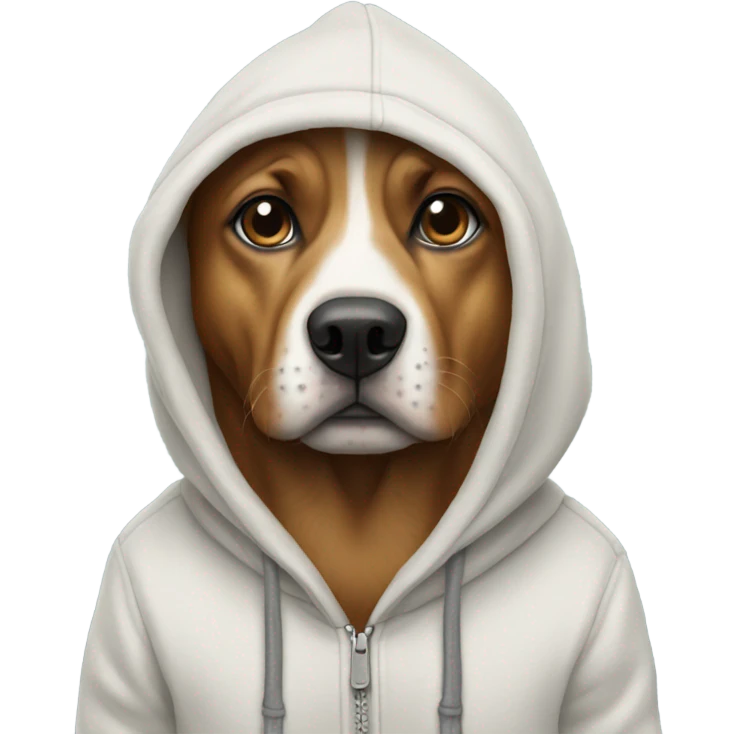 Dog wearing a hoodie emoji