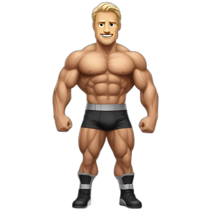 ultra muscular pro bodybuilder german great leader emoji