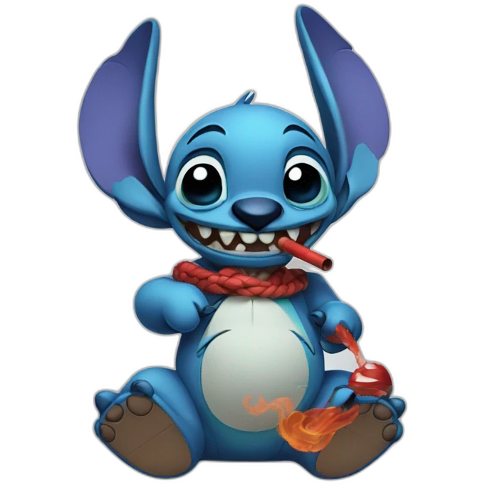 Stitch with hookah emoji