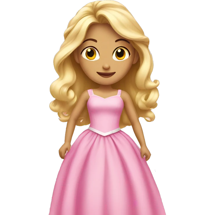 A beautiful blonde princess wearing pink dress  emoji