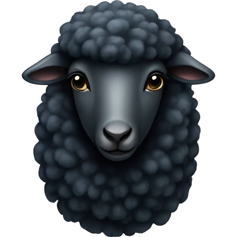 Black sheep blue bow emoji