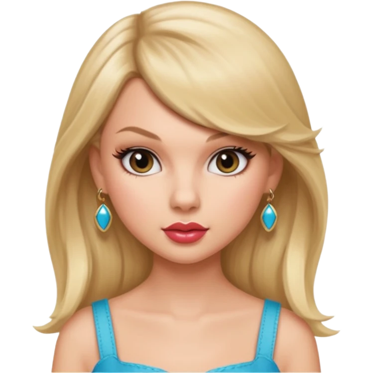 taylor swift as pretty bratz baddie, blonde hair emoji
