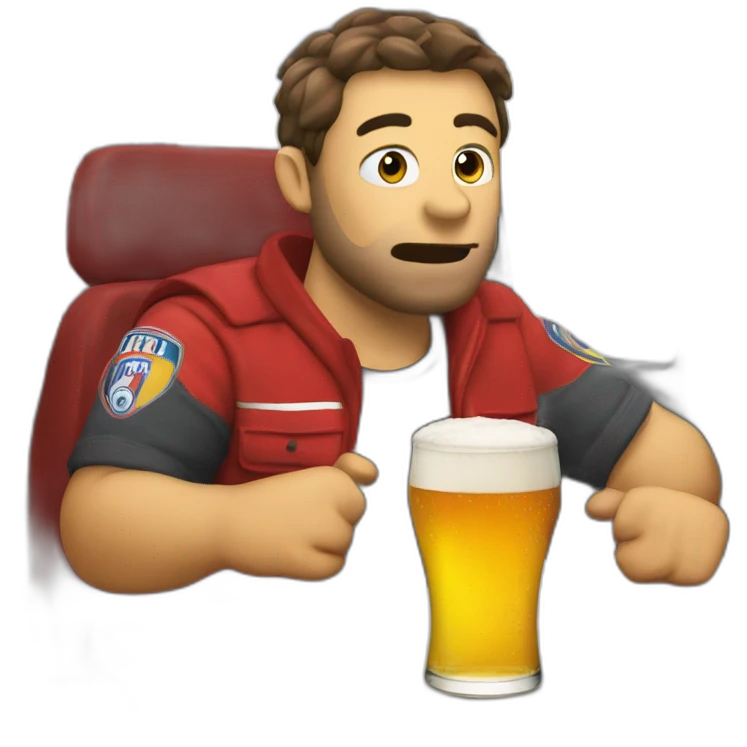 Fiat Ducato red bad guy drinking beer emoji
