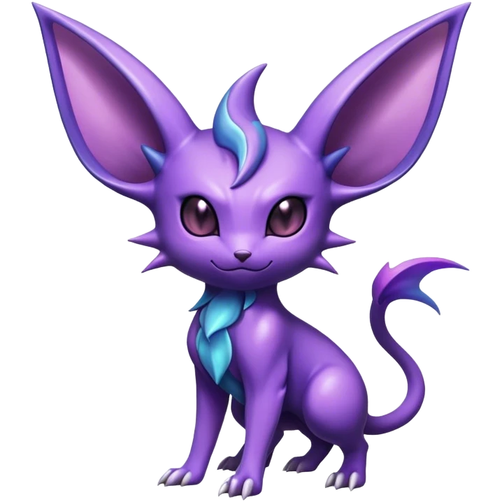 Shiny Dark Espeon-Haunter-Nidorino-fusion-hybrid full body emoji