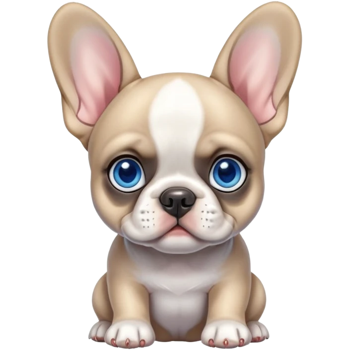 French bull dog puppy with blue eyes emoji